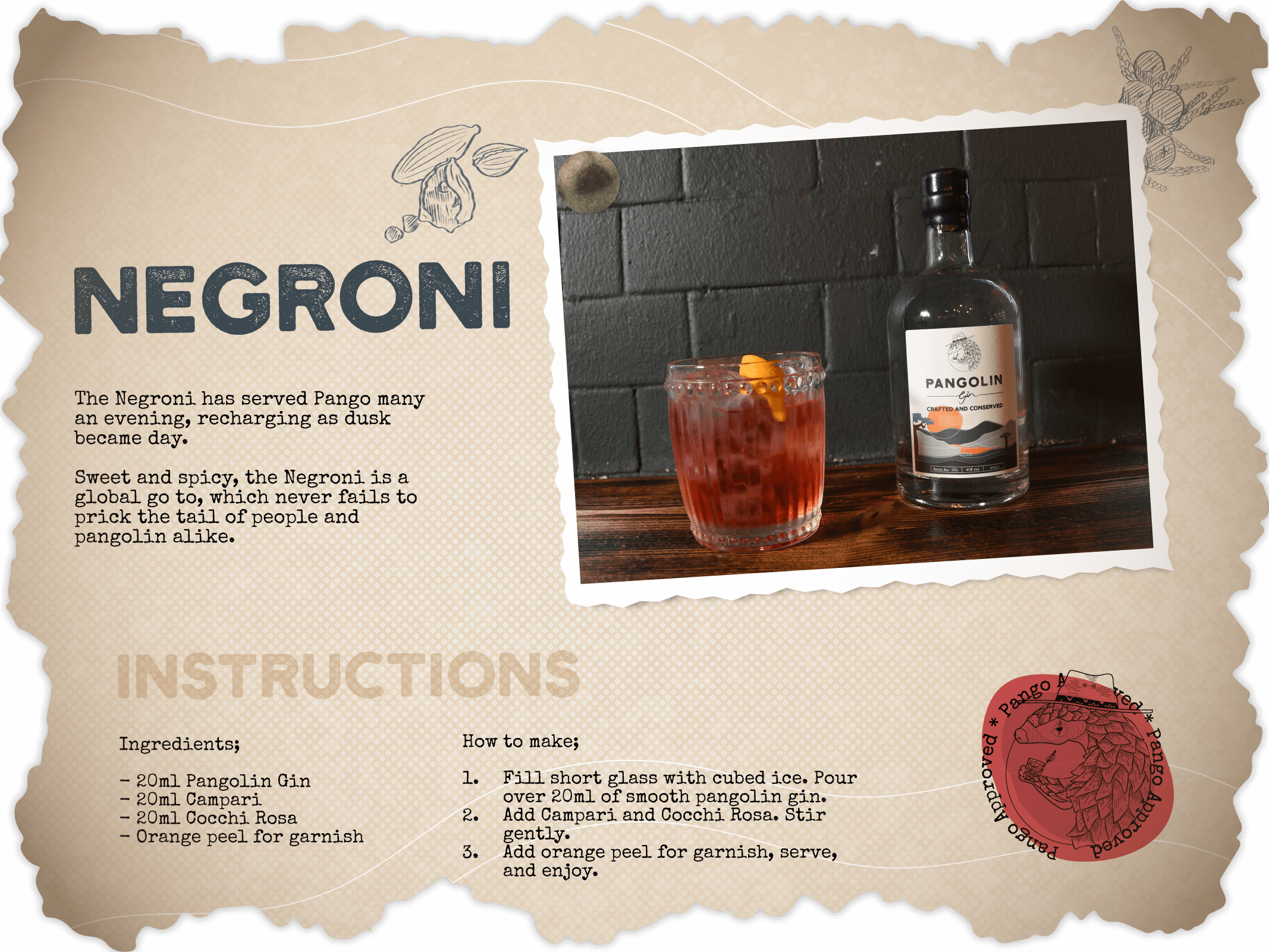 Cardamom Gin Rooibos Gin Pangolin Gin